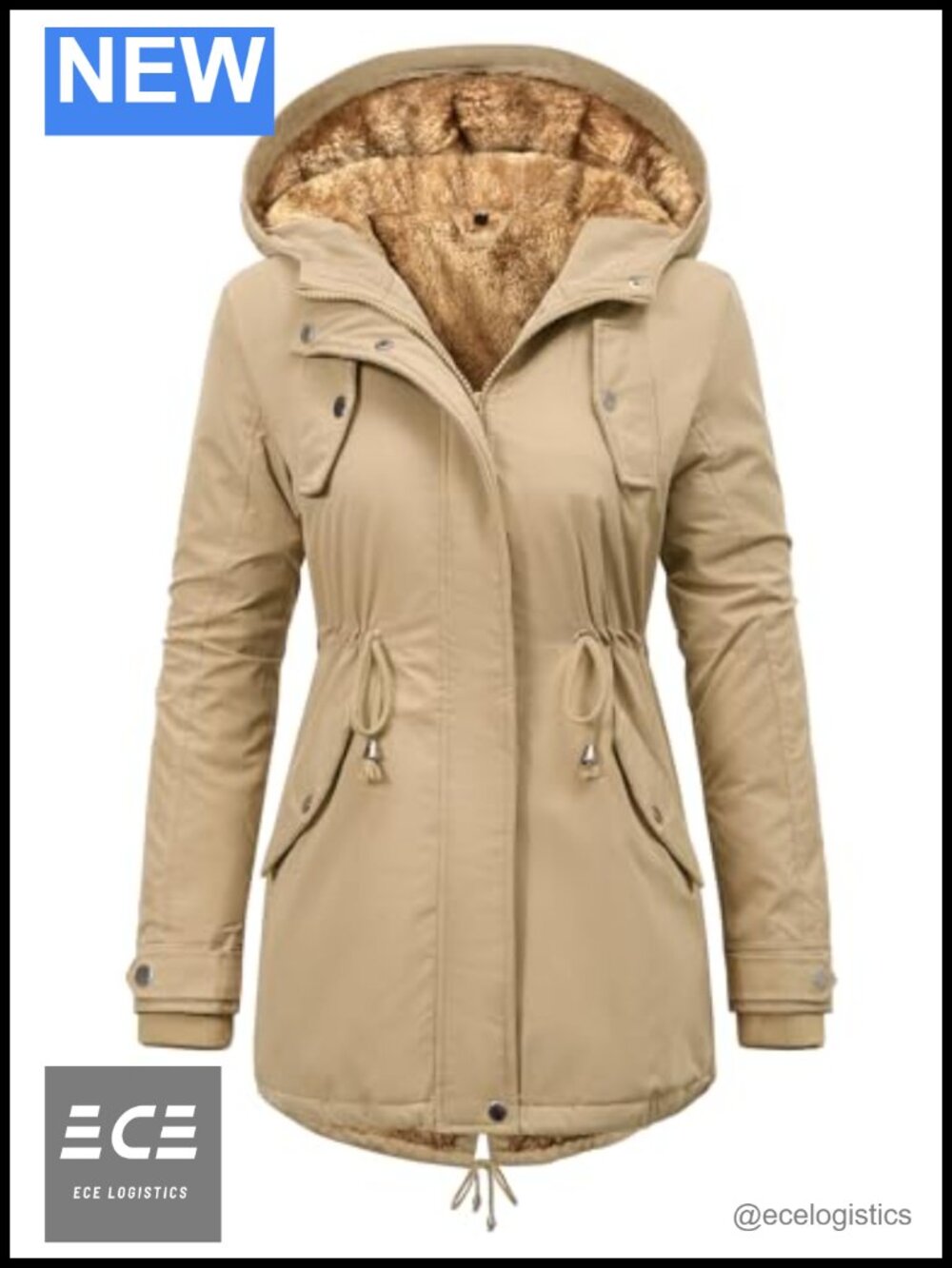 Women's Thicken Fleece Hooded Winter Coat Warm Jacket with Pockets